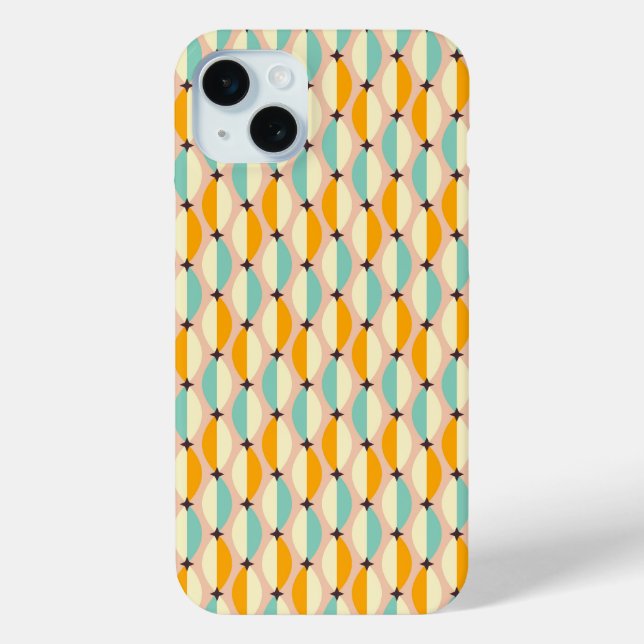 Symmetrical retro pattern with interlocking teal Case-Mate iPhone hülle (Rückseite)