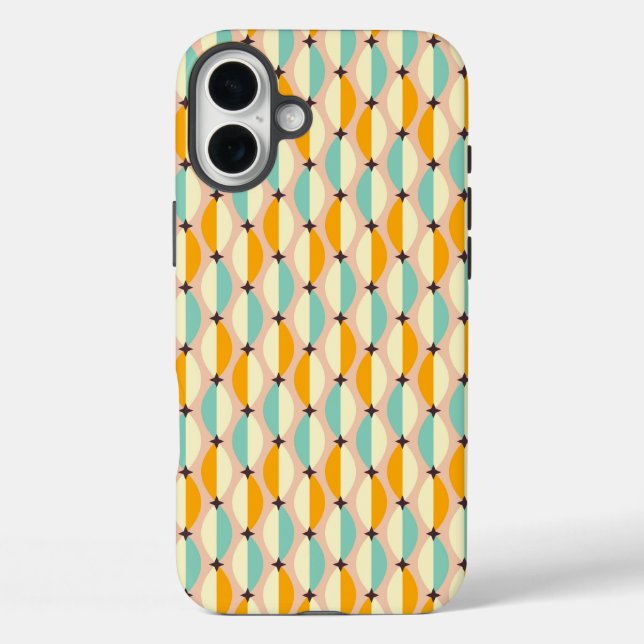 Symmetrical retro pattern with interlocking teal Case-Mate iPhone hülle (Rückseite)