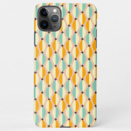 Symmetrical retro pattern with interlocking teal iPhone 11Pro max hülle