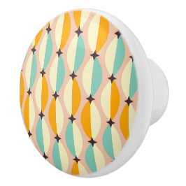 Symmetrical retro pattern with interlocking teal keramikknauf