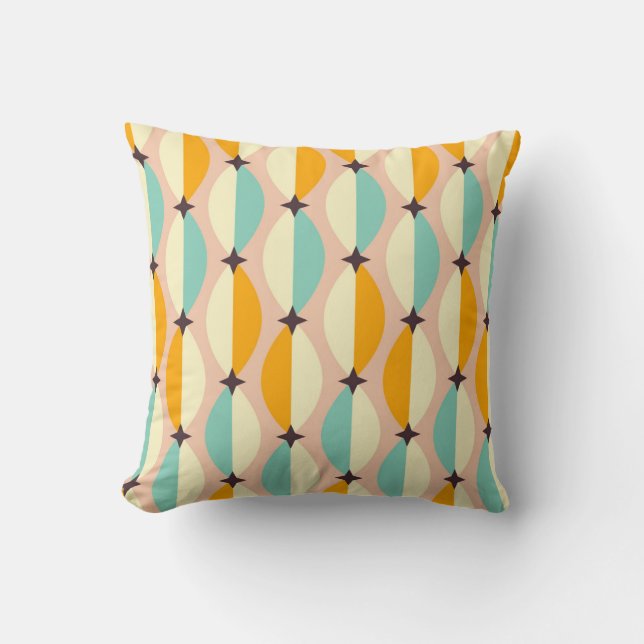 Symmetrical retro pattern with interlocking teal kissen (Vorderseite)