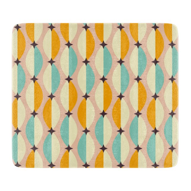 Symmetrical retro pattern with interlocking teal schneidebrett (Vorderseite)