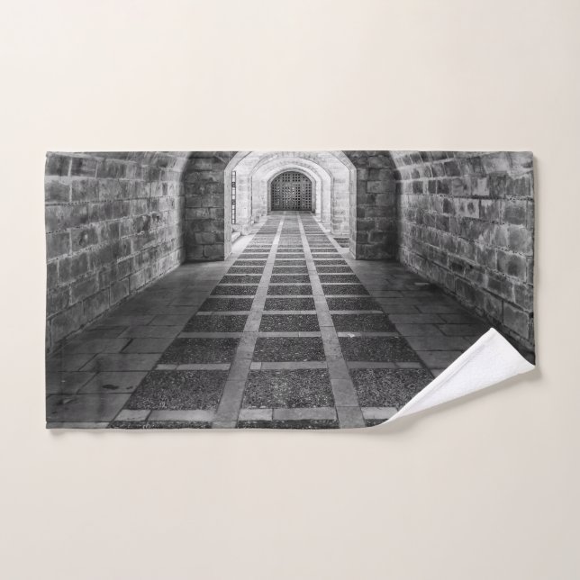 Symmetrie in Schwarz/Weiß Badhandtuch Set (Handtuch)