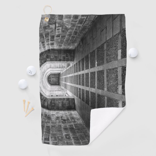 Symmetrie in Schwarz/Weiß Golfhandtuch (Insitu)