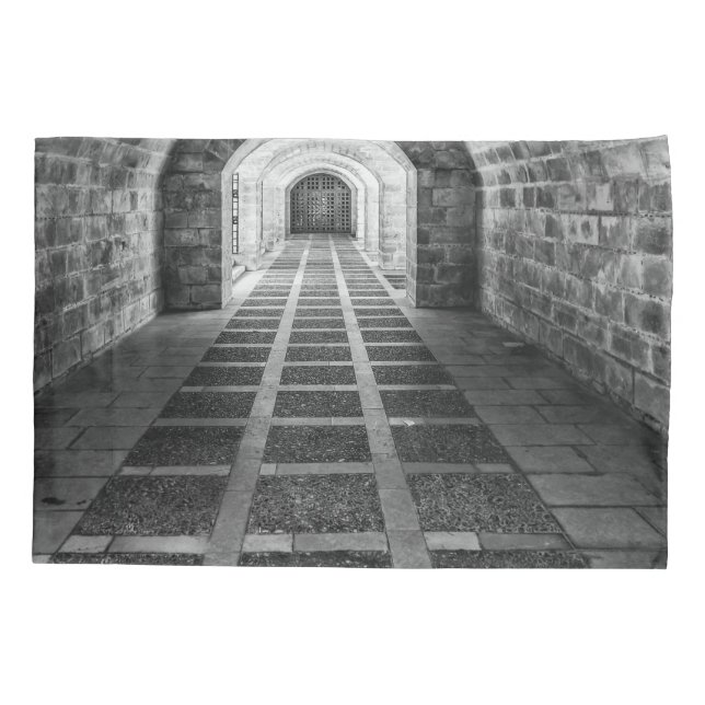 Symmetrie in Schwarz/Weiß Kissenbezug (Rückseite)