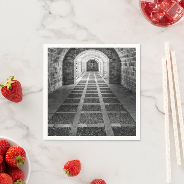 Symmetrie in Schwarz/Weiß Serviette (Beispiel)