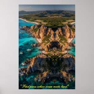 Symmetrie von Meer und Land Poster