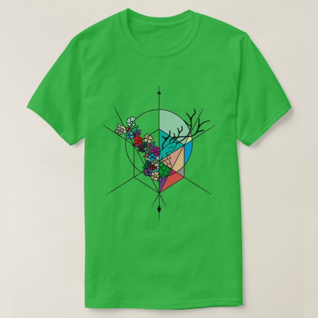 Symmetrische Blume T-Shirt (Design vorne)