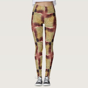 symmetrische Boxlinien sqyare violett und gold Leggings