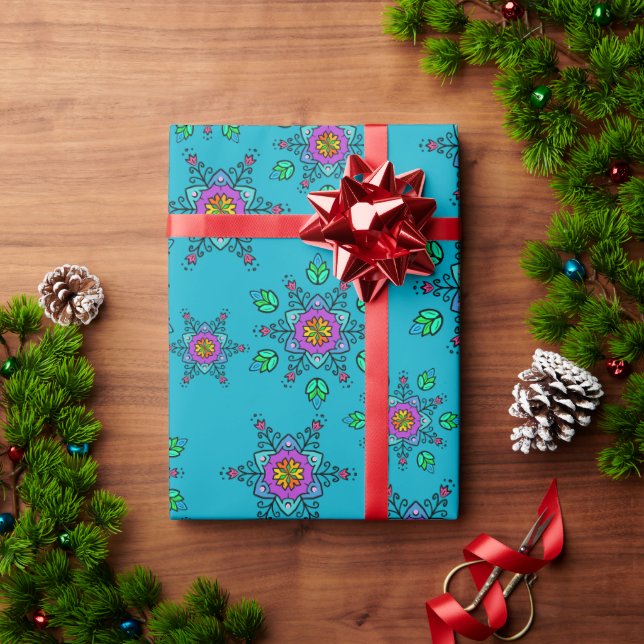 Symmetrische Designs Geschenkpapier (Feiertagsgeschenk)