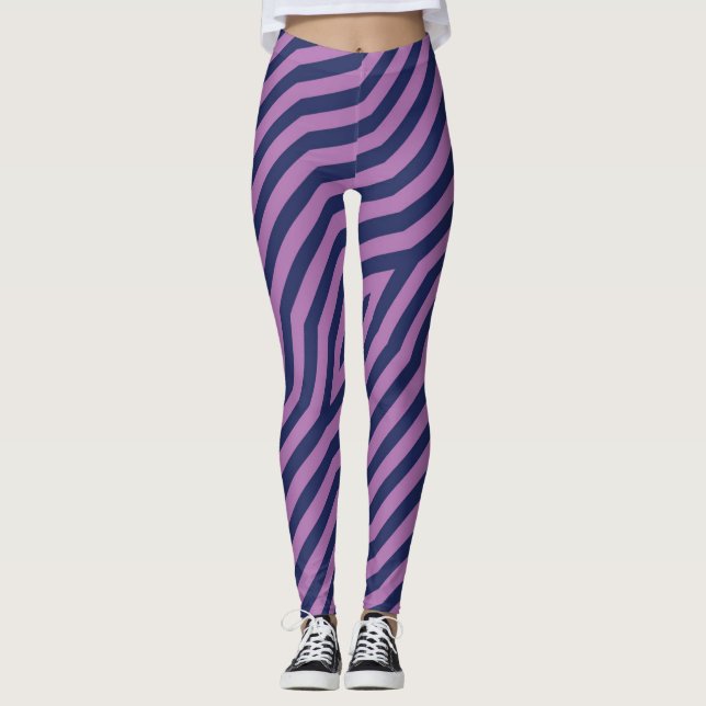 Symmetrische diagonale Streifen Hintergrund 11 Leggings (Vorderseite)