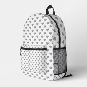 Symmetrische kleine Betonherzen auf Weiß Bedruckter Rucksack