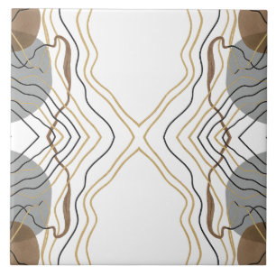Symmetrische Künstlerische Goldlinie neutraler Gra Fliese