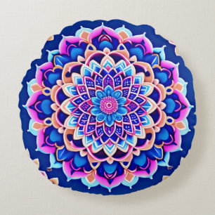 Symmetrische Mandala-Kissendecke Boho Style-Dekora Rundes Kissen