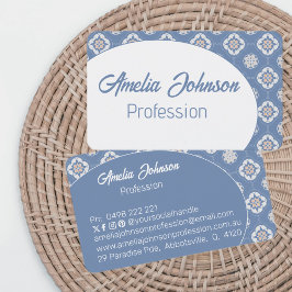 Symmetrische Orange-Blume Visitenkarte