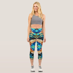 SYMMETRISCHE WÄLDER JAPANESE ART STYLE CAPRI LEGGINGS