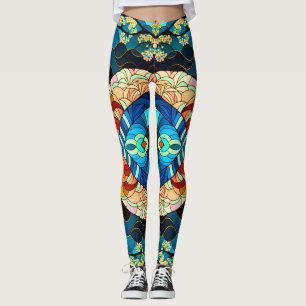 SYMMETRISCHE WÄLDER JAPANESE ART STYLE LEGGINGS