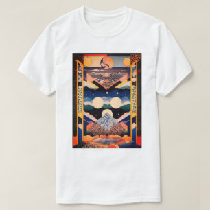 Symmetrische Zickzack Eleganz: Trendy Geometric Pa T-Shirt