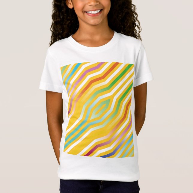 Symmetrischer diagonaler Streifen Hintergrund 3 T-Shirt (Vorderseite)