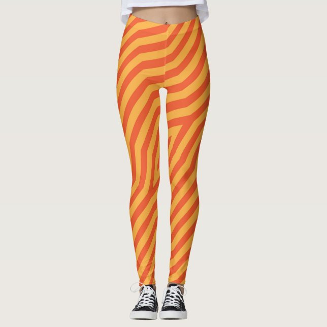 Symmetrischer diagonaler Streifen Hintergrund 8 Leggings (Vorderseite)