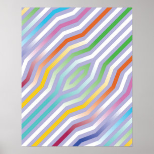 Symmetrischer Hintergrund mit diagonalen Streifen Poster