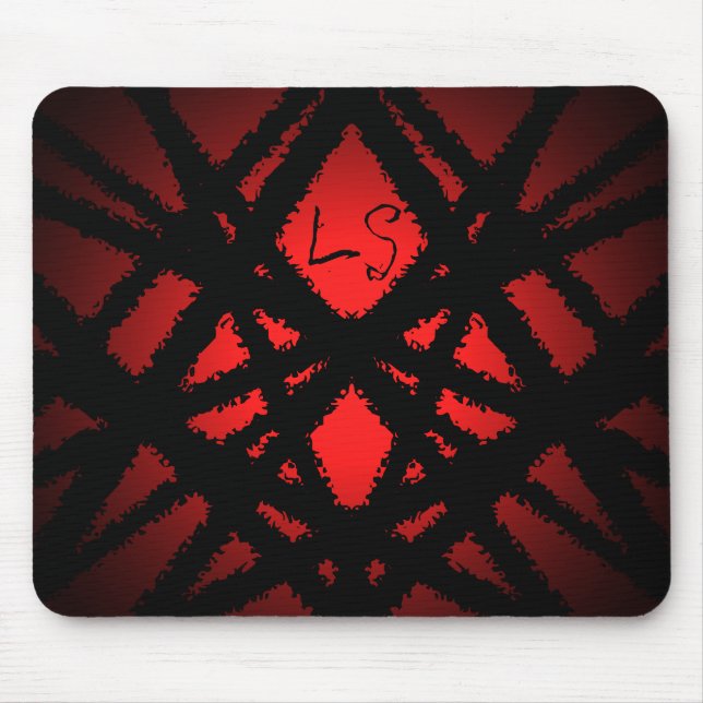 Symmetrisches abstraktes Monogramm Mousepad (Vorne)