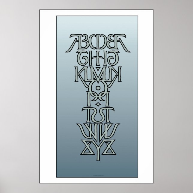 Symmetrisches Alphabet Ambigram Poster (Vorne)