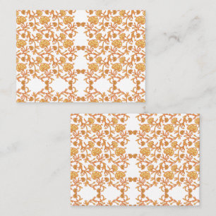 Symmetrisches Blumenmuster mit orangen Motiven res Terminkarte