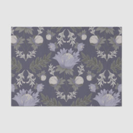 Symmetrisches dunkelviolettes Blumenmuster Seidenpapier