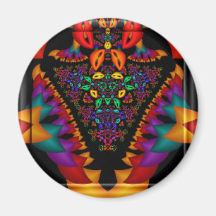 Symmetrisches Fraktal in 3D-Glasrahmen Magnet