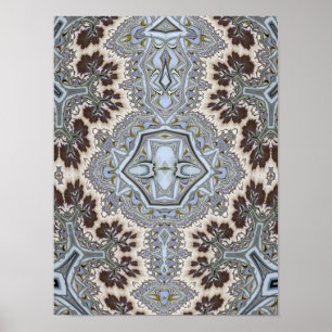 Symmetrisches Fraktalbaum-Muster Poster