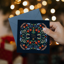 Symmetrisches Holiday Floral Muster mit warmem
