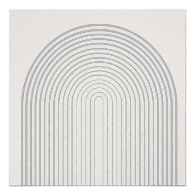 Symmetrisches Regenbogen Form Beige Weiße Kunst Poster (Vorderseite)