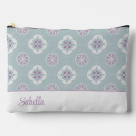 Symmetrisches rosa Blume gepolstertes Muster auf E Zubehörtasche