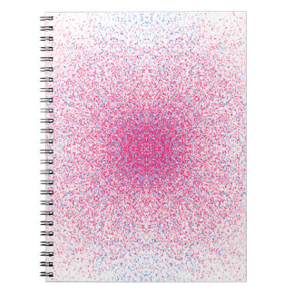 Symmetrisches rosa und blaues feinkörniges Mandala Notizblock