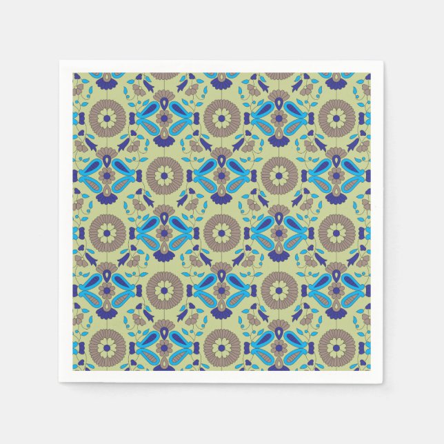 symmetrisches Textildesign mit blau und oder Serviette (Vorderseite)