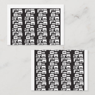 Symmetrisches, weißes geometrisches Design mit kna Platzkarte