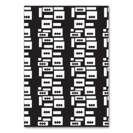 Symmetrisches, weißes geometrisches Design mit kna Tischnummer