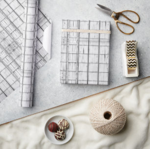 Symmetrisches, weißes Holzmuster Geschenkpapier