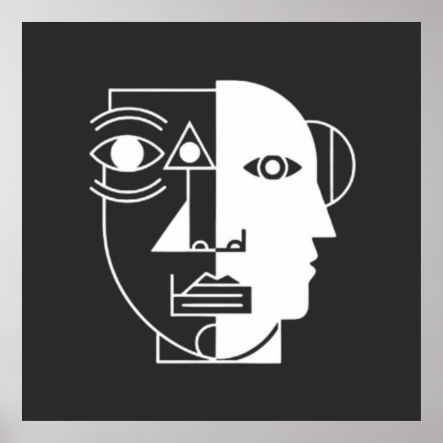 Symmetry Interrupted: The Face Between Angles T-Sh Poster (Vorne)