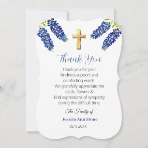 Sympathie Bluebonnets Trauerkreuz Danke  Einladung