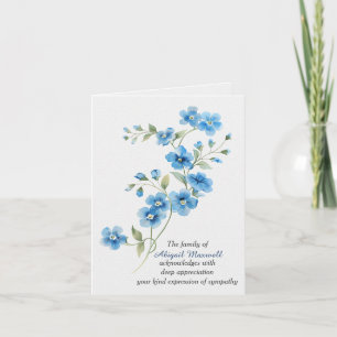 Sympathie Danke Blaue Blumen Karte