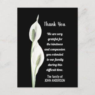 Sympathie Dankeschön Gedenk Weiße Lilienblume Postkarte