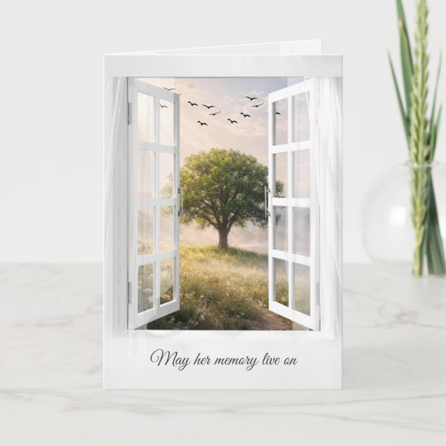 Sympathie Einsamer Baum in einem Fenster  Karte (Vorderseite)