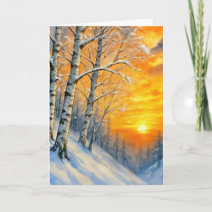 Sympathie-Wasserfarbe-Winterbirken  Karte