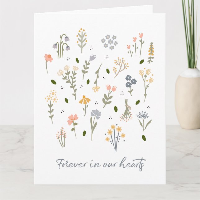 Sympathiekarte für immer in unserem Herzen Trauer  Karte (Vorderseite)