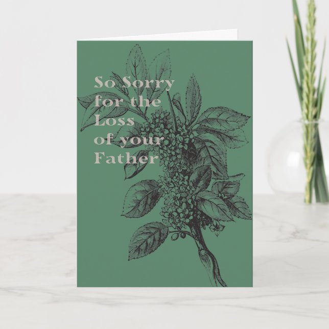 Sympathiekarte für Vater in Grün Karte (Vorderseite)