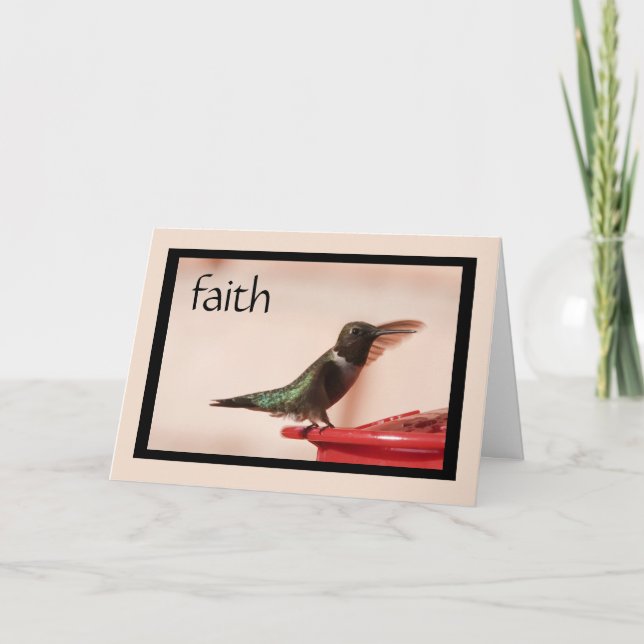 Sympathiekarte: Hummingbird mit Vers auf der Glaub Karte (Vorderseite)