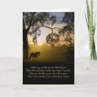 Sympathiekarte mit Pferd und spirituellem Gedicht
