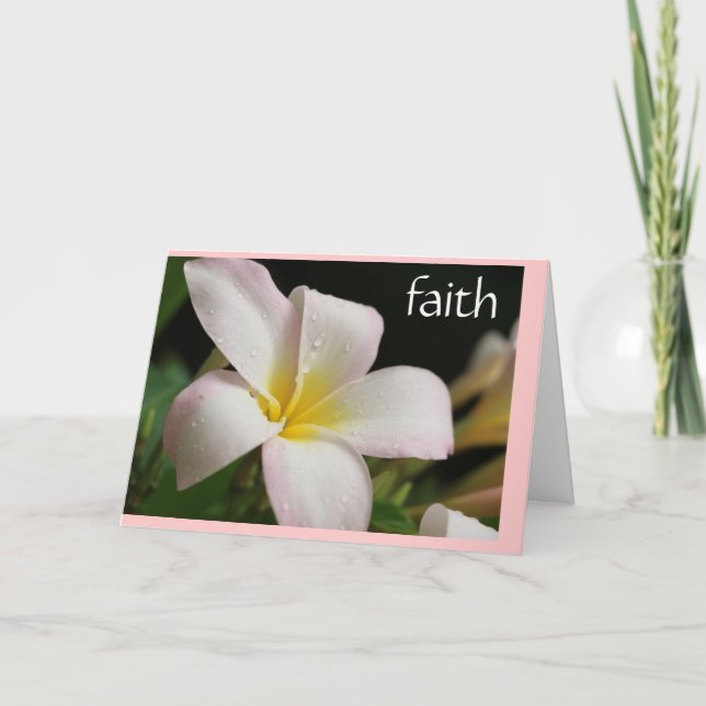 Sympathiekarte: Plumeria w Scripture verse on Fait Karte (Vorderseite)